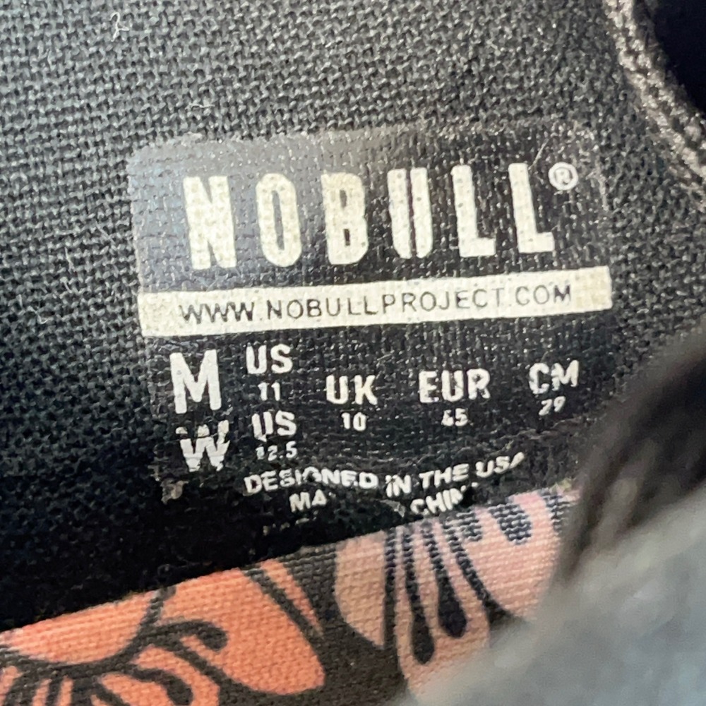 NOBULL Training Shoes W 12.5/M 11 Black Pink Cherry Blossom Floral Canvas Gym - Picture 2 of 12
